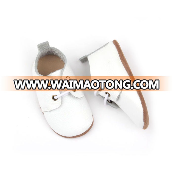 Genuine Leather Baby Oxford Shoes Pain White Baby Shoes Boy and Girl